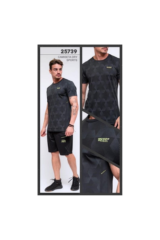 Camiseta Dry Fit Masculina Sports - 6 Peças - Bonitezas
